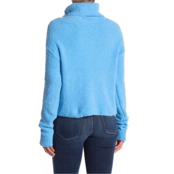 Free People Stormy Cowl Neck Sweater Blue size XS oversized - Picture 3 of 6